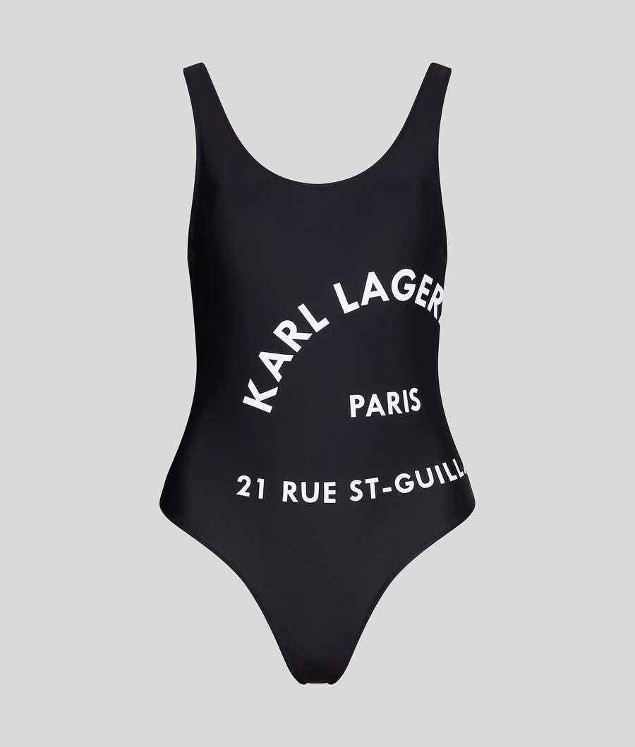 Black Women's Karl Lagerfeld Karl Logo Swimsuits Beachwear | TH246RSVI