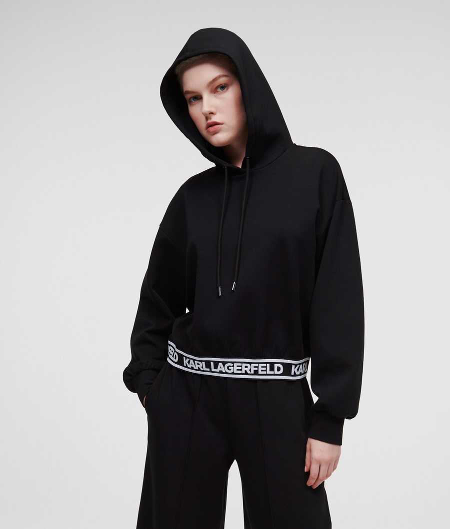 Black Women's Karl Lagerfeld Karl Logo Sweatshirts | TH728MAZK