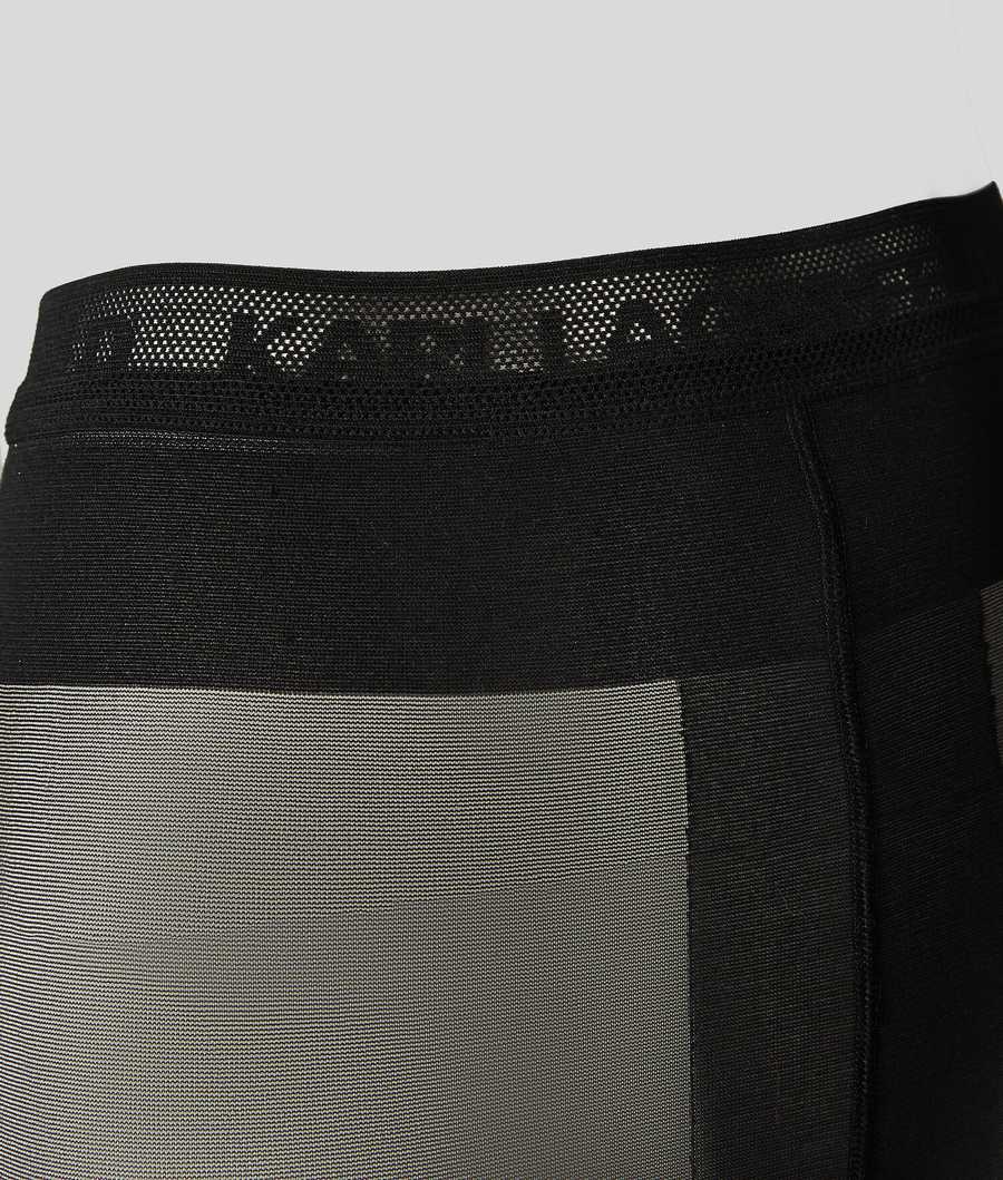 Black Women's Karl Lagerfeld Karl Logo Tights Underwear | TH072CGPB