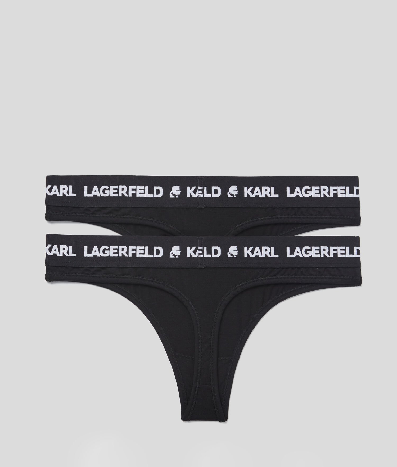 Black Women's Karl Lagerfeld Karl Logo Thong - 2 Pack Underwear | TH560RNUP