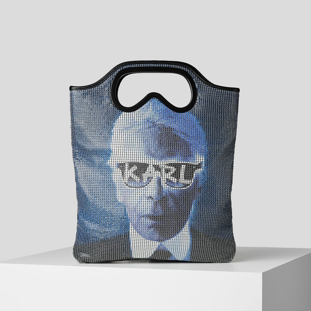 Black Women\'s Karl Lagerfeld Karl Series Mesh Tote Bags | TH859RAVT