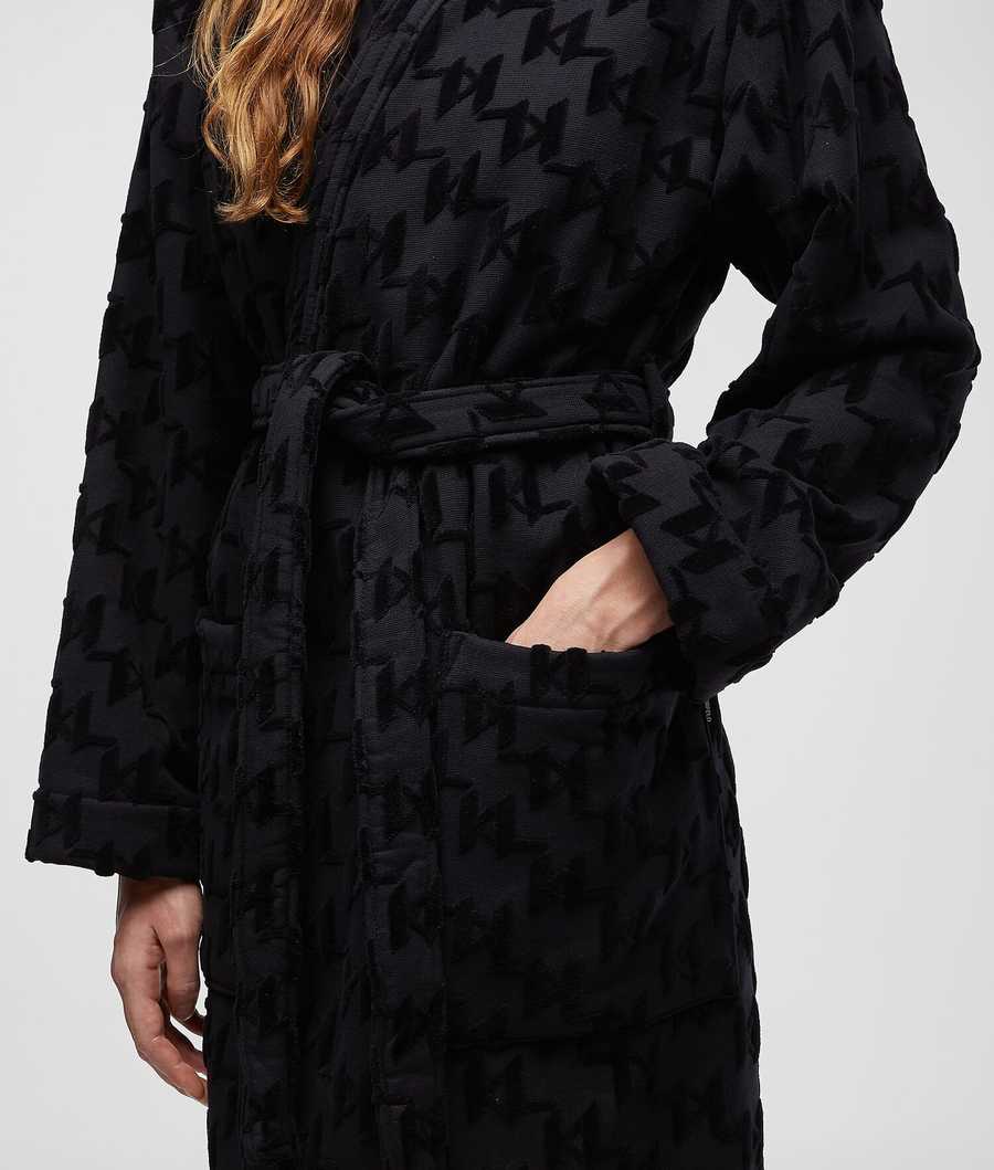 Black Women's Karl Lagerfeld Kl Monogram Bathrobe Loungewear | TH308WKXN