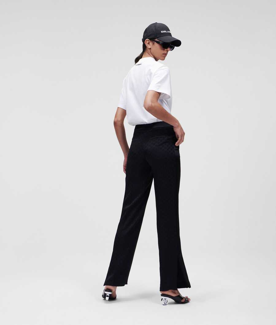 Black Women's Karl Lagerfeld Kl Monogram Satin Pants | TH710CRPG