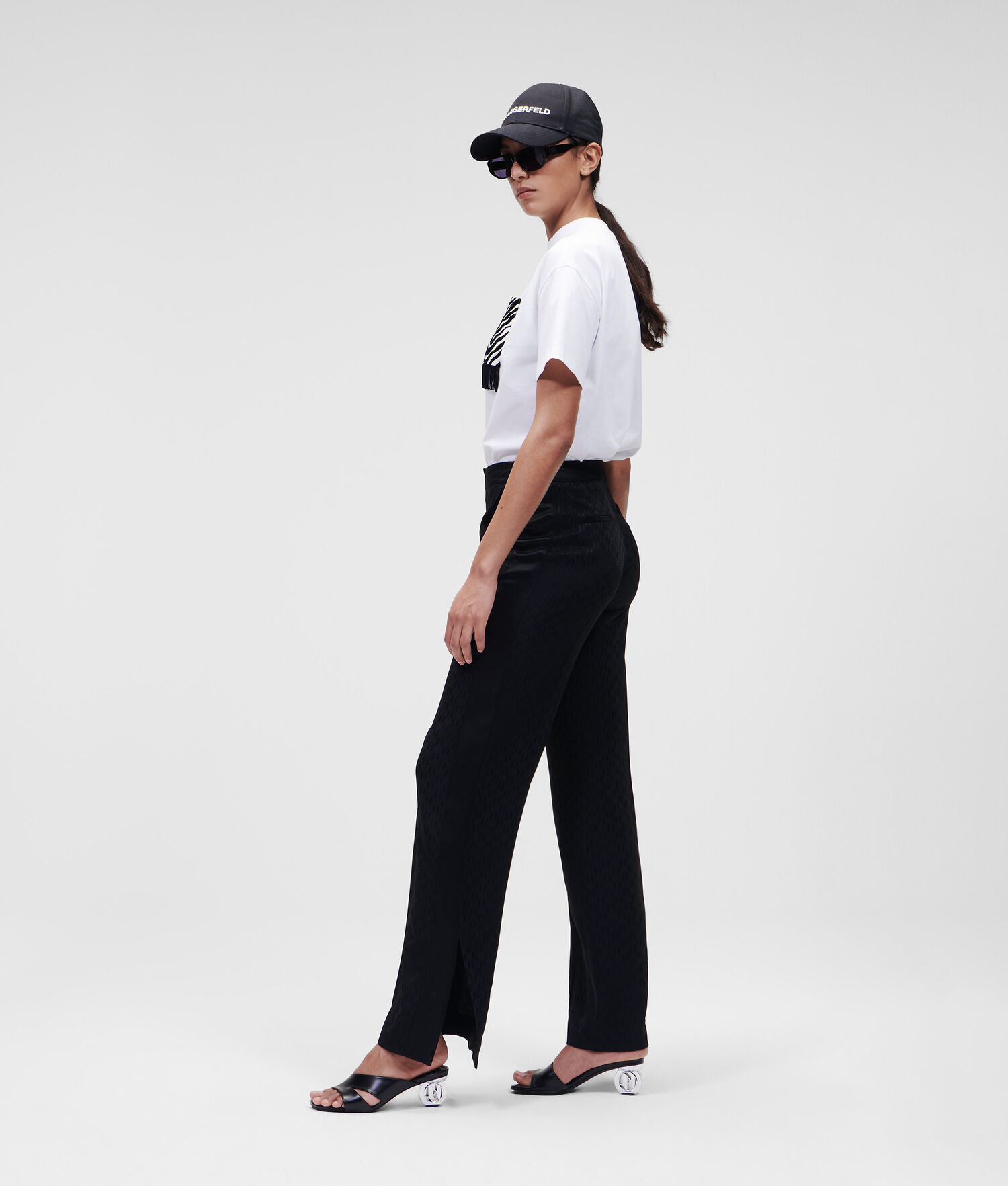 Black Women's Karl Lagerfeld Kl Monogram Satin Pants | TH710CRPG