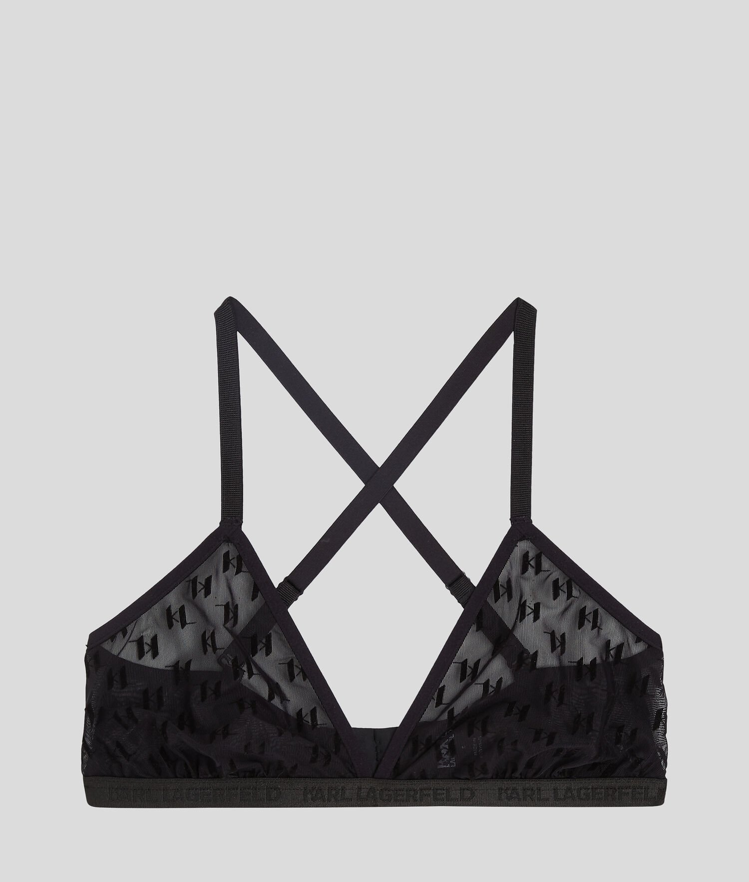 Black Women's Karl Lagerfeld Kl Monogram Triangle Bra Underwear | TH846ALSX