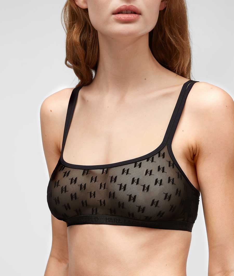 Black Women's Karl Lagerfeld Kl Monogram Bralette Underwear | TH849PBHI