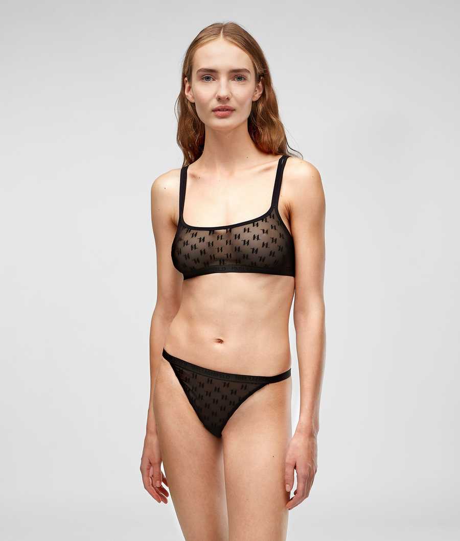 Black Women's Karl Lagerfeld Kl Monogram Bralette Underwear | TH849PBHI