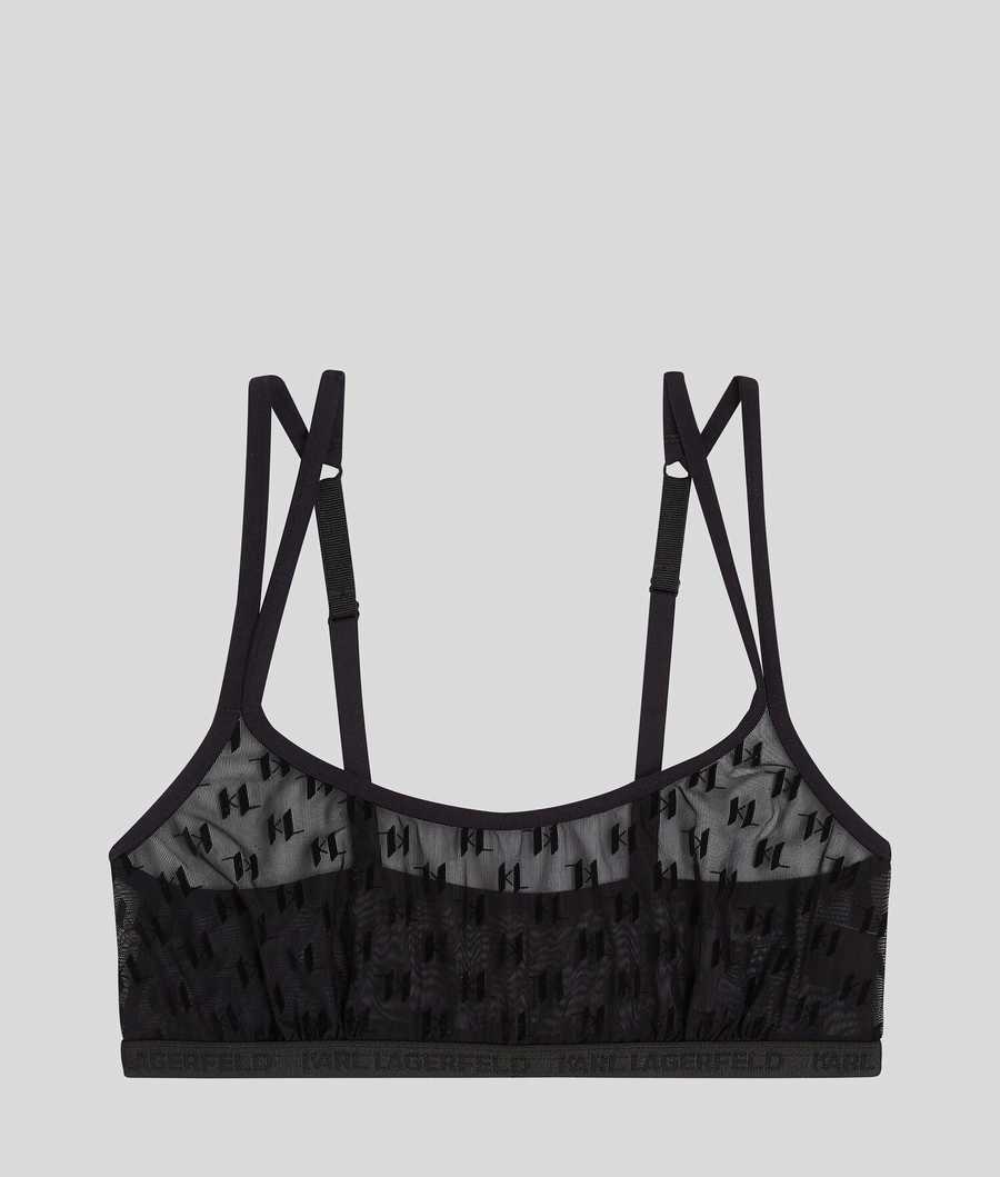 Black Women\'s Karl Lagerfeld Kl Monogram Bralette Underwear | TH849PBHI