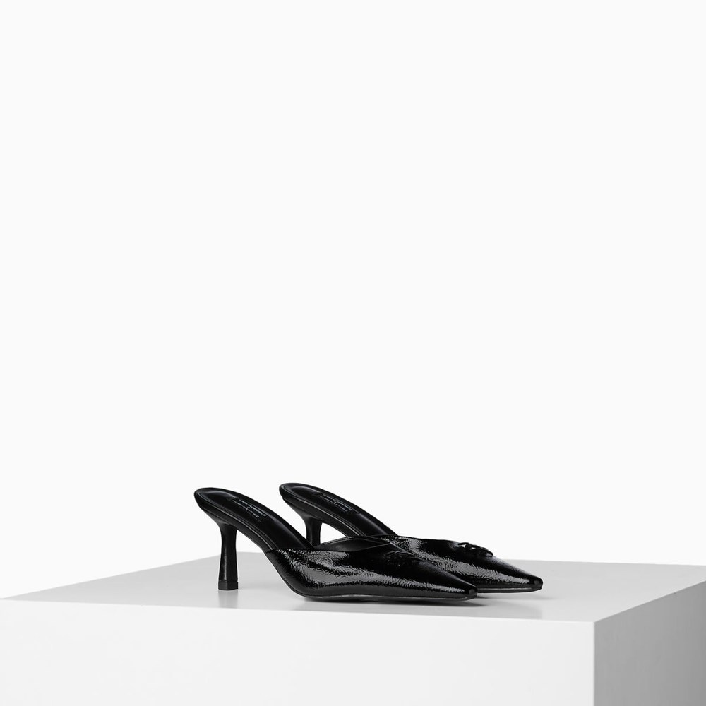 Black Women\'s Karl Lagerfeld Kl X Am Lace Mules High Heels | TH189BIJM