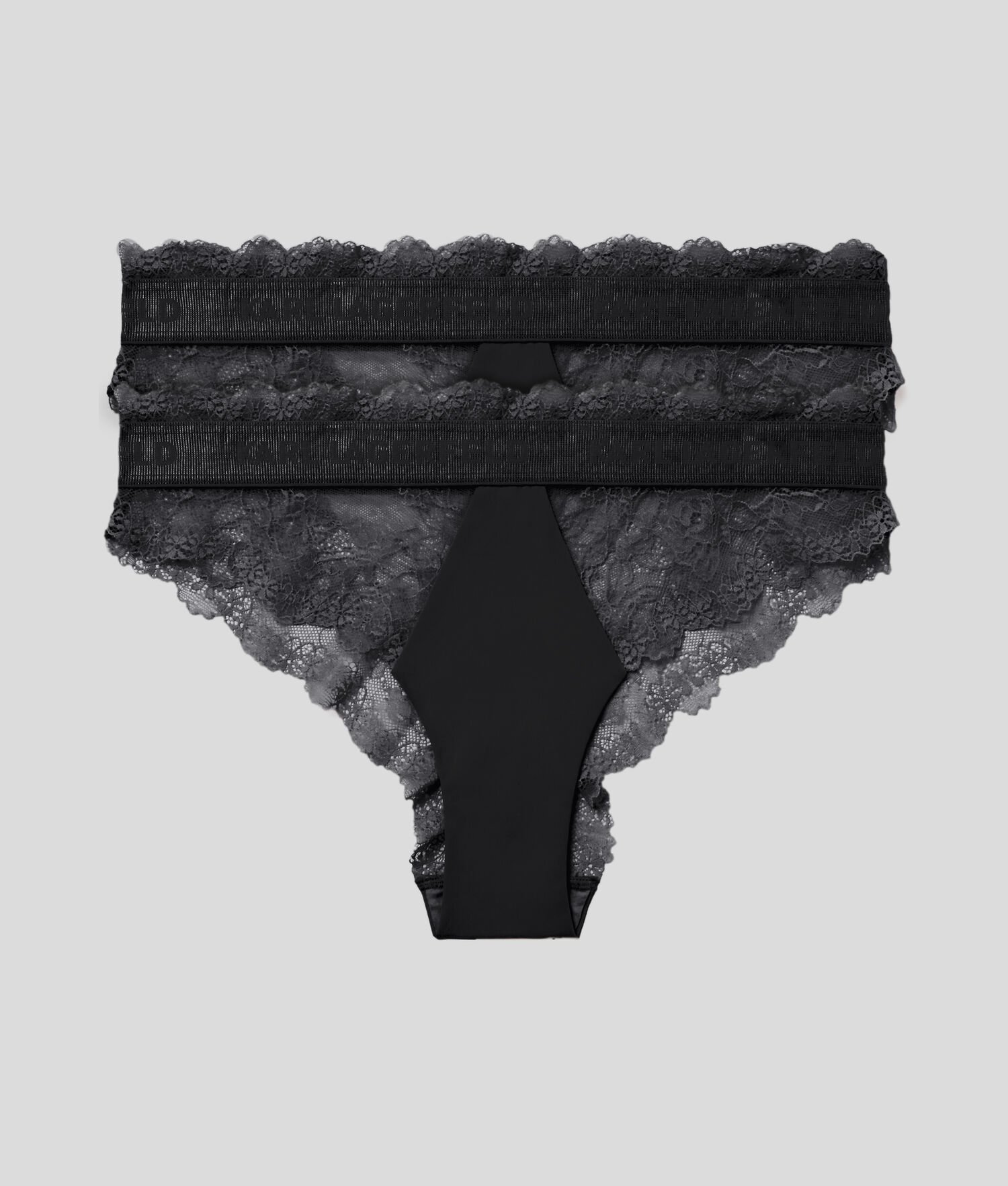 Black Women\'s Karl Lagerfeld Lace Bikini Briefs - 2 Pack Underwear | TH836ZEXD