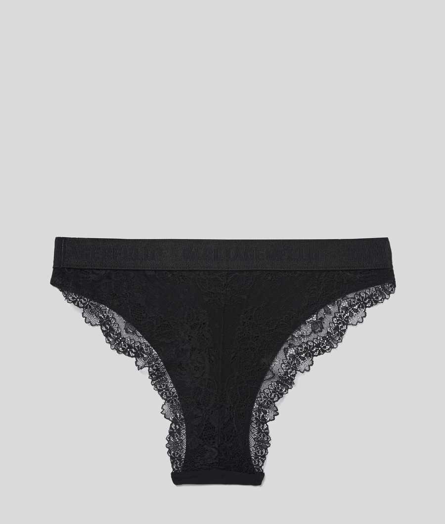 Black Women's Karl Lagerfeld Lace Briefs Underwear | TH752SULE