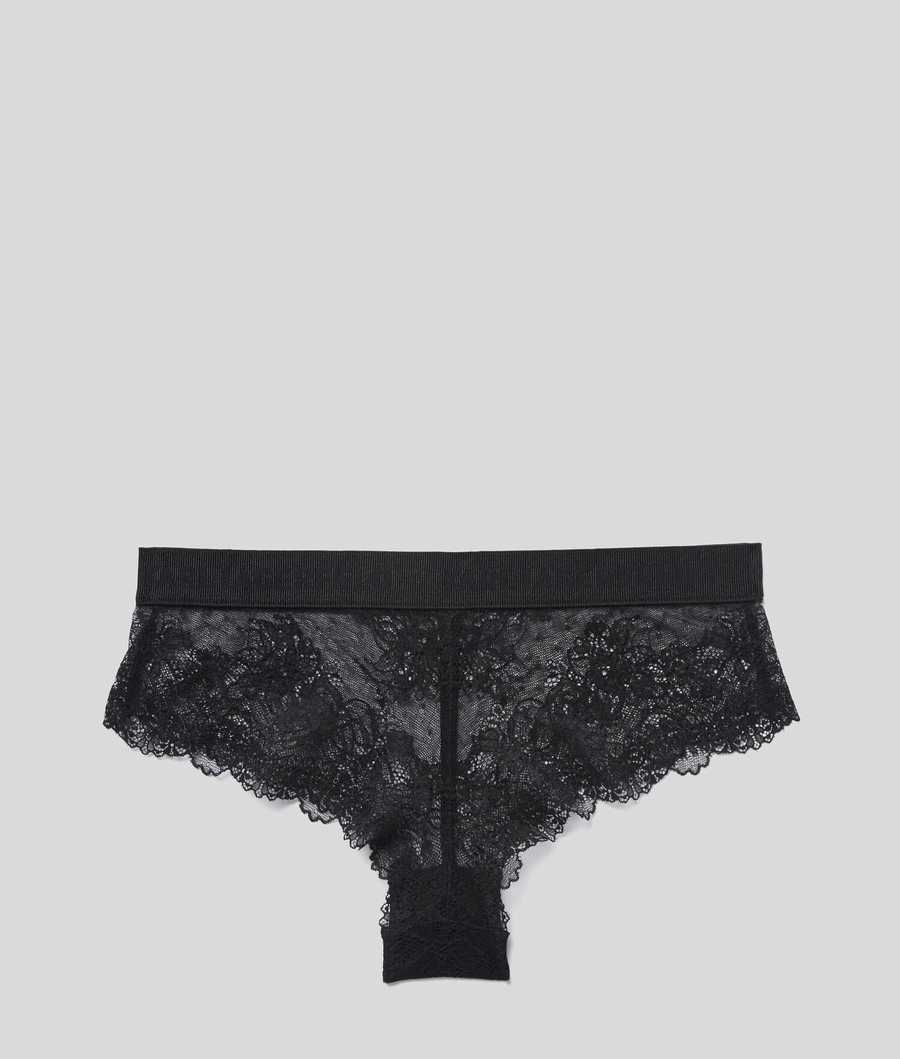 Black Women's Karl Lagerfeld Lace Hipster Briefs Underwear | TH105QKNX