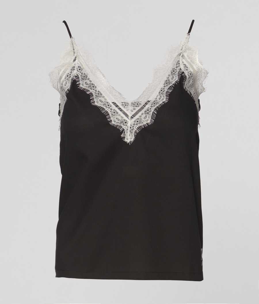 Black Women's Karl Lagerfeld Lace Pajama Camisole Sleepwear | TH436ZUKG