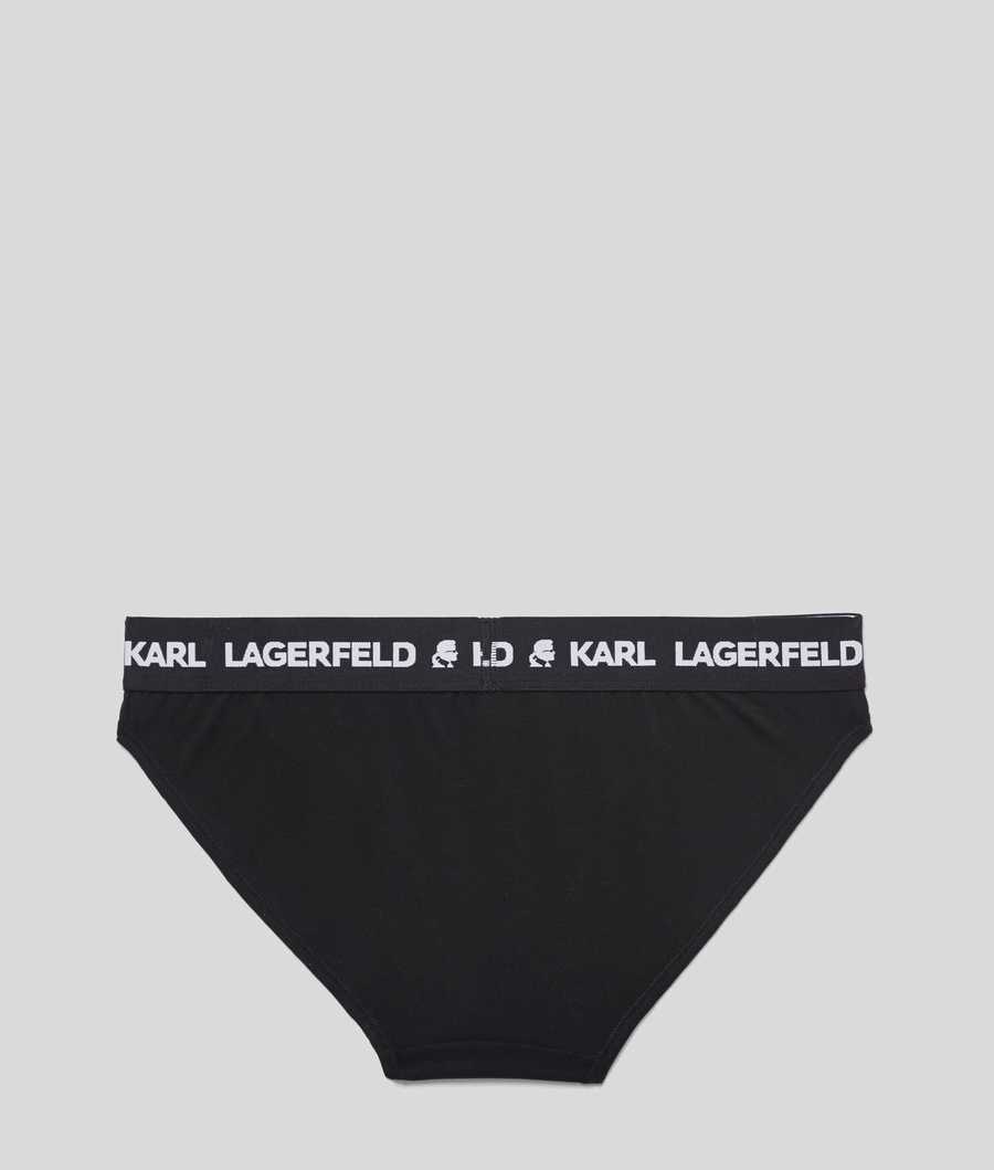 Black Women's Karl Lagerfeld Logo Briefs Underwear | TH784VRBJ