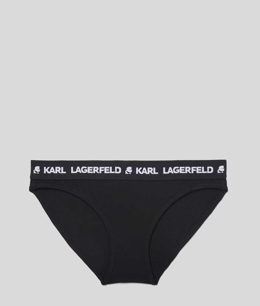 Black Women\'s Karl Lagerfeld Logo Briefs Underwear | TH784VRBJ