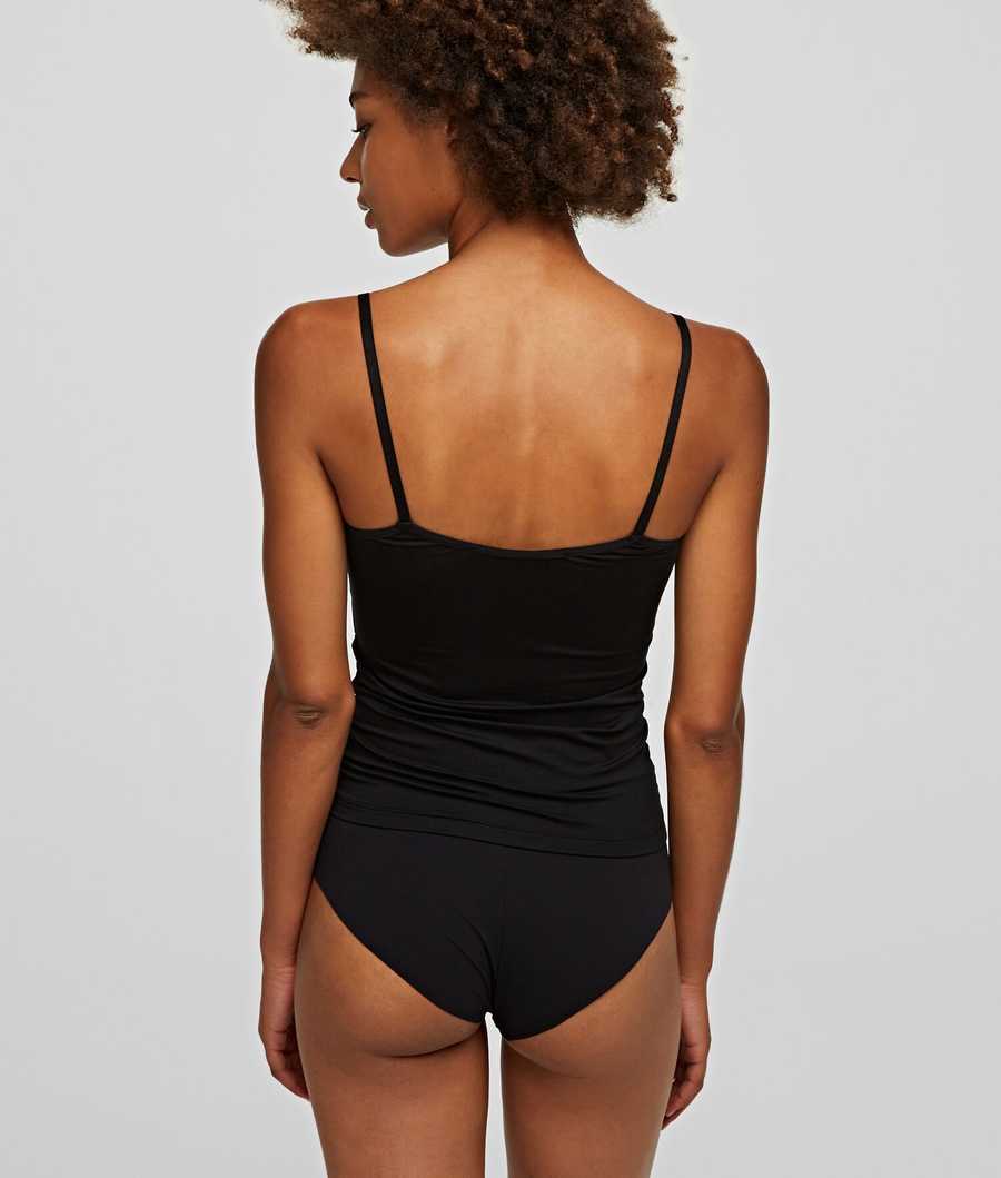 Black Women's Karl Lagerfeld Logo Camisole Underwear | TH498JSBA