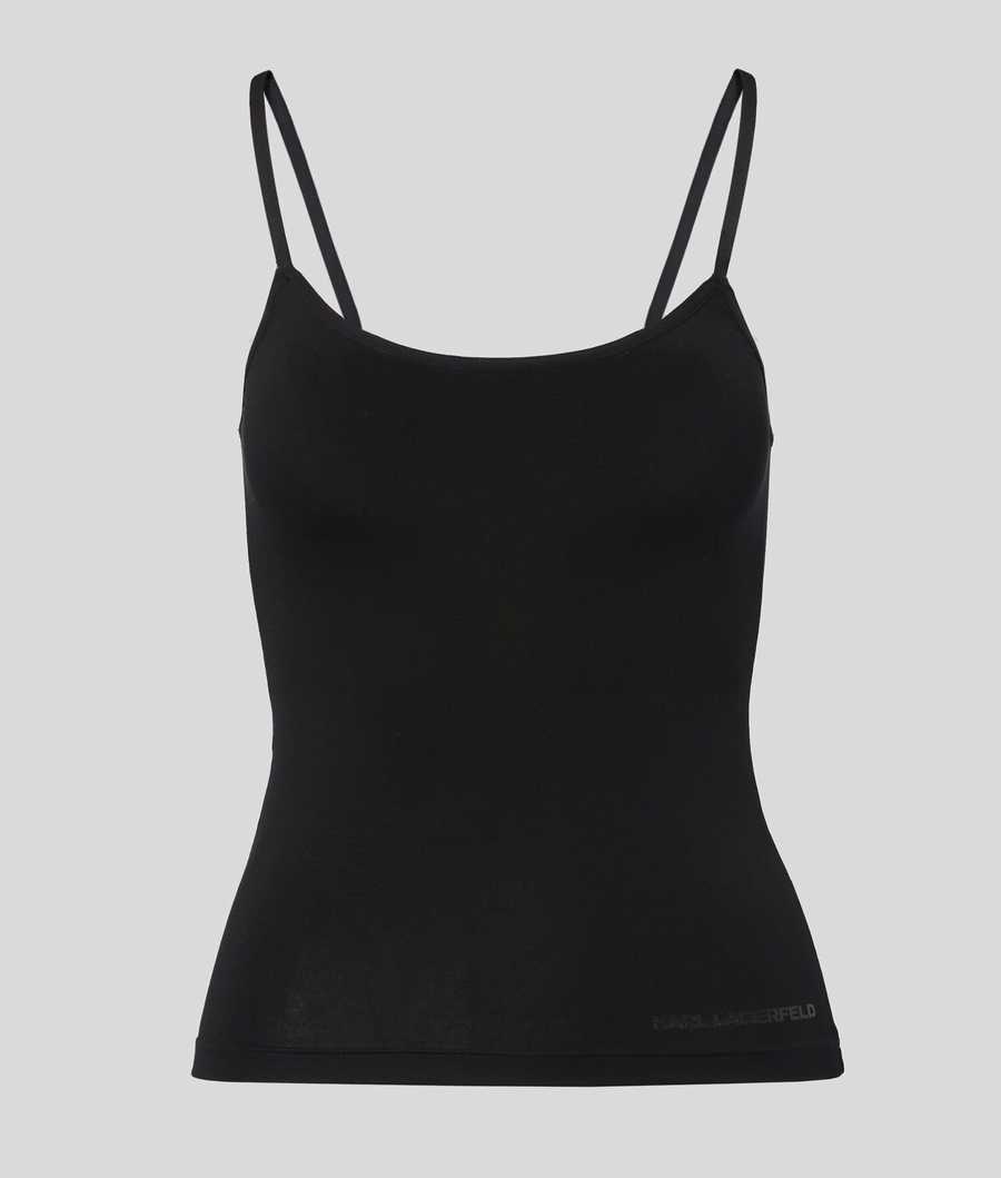 Black Women's Karl Lagerfeld Logo Camisole Underwear | TH498JSBA