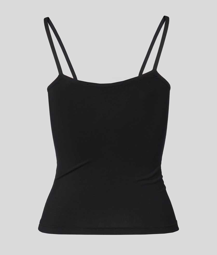 Black Women's Karl Lagerfeld Logo Camisole Underwear | TH498JSBA