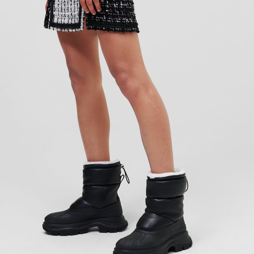 Black Women's Karl Lagerfeld Luna Puffa Pull-on Boots | TH198IXYT