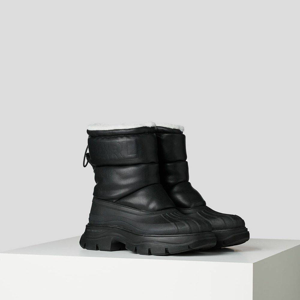 Black Women\'s Karl Lagerfeld Luna Puffa Pull-on Boots | TH198IXYT