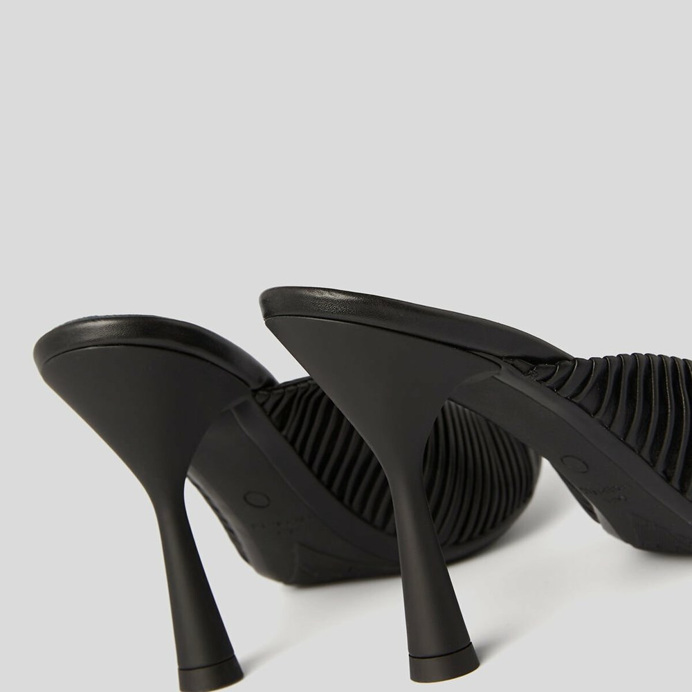 Black Women's Karl Lagerfeld Panache Pleated Court Shoes High Heels | TH275YWPL