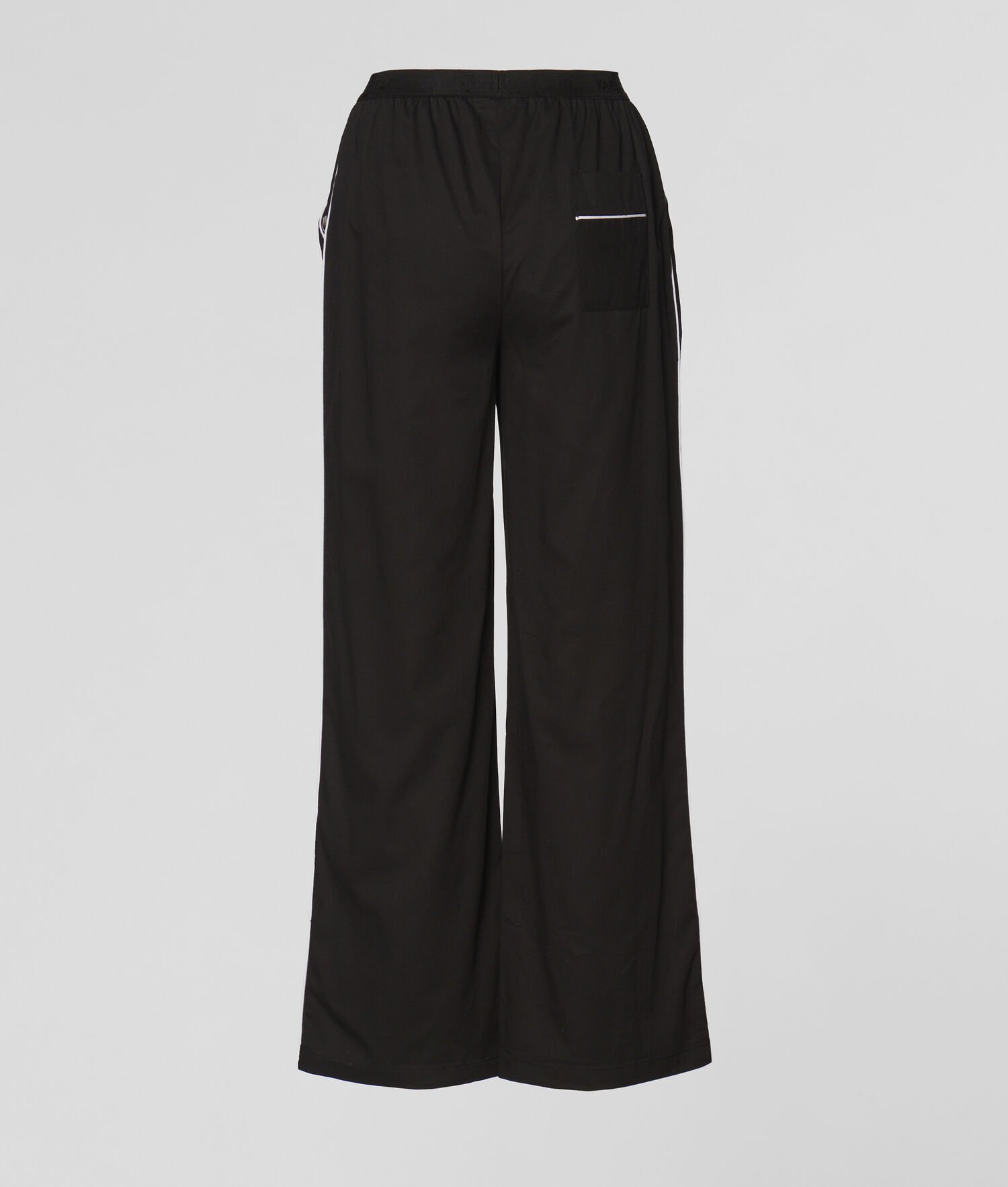 Black Women's Karl Lagerfeld Piped Pajama Pants Sleepwear | TH245XSEA