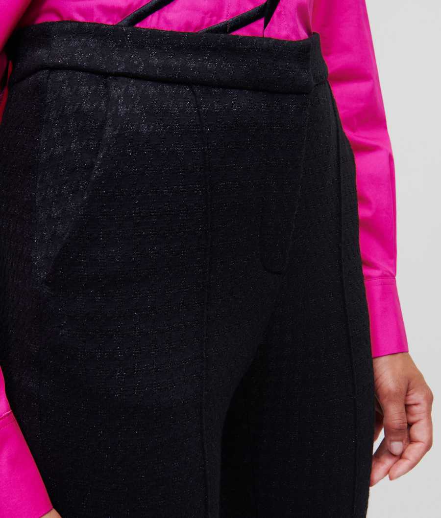 Black Women's Karl Lagerfeld Premium Kl Monogram Punto Pants | TH936MWRS