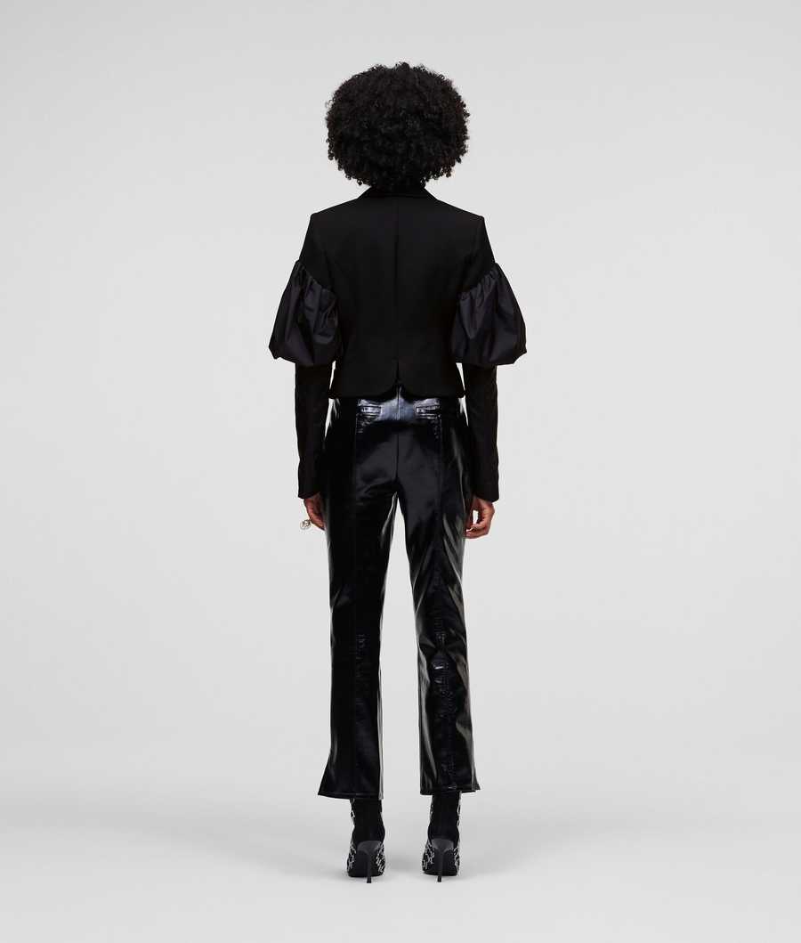 Black Women's Karl Lagerfeld Puff-sleeve Handpicked Blazers | TH571WRBY