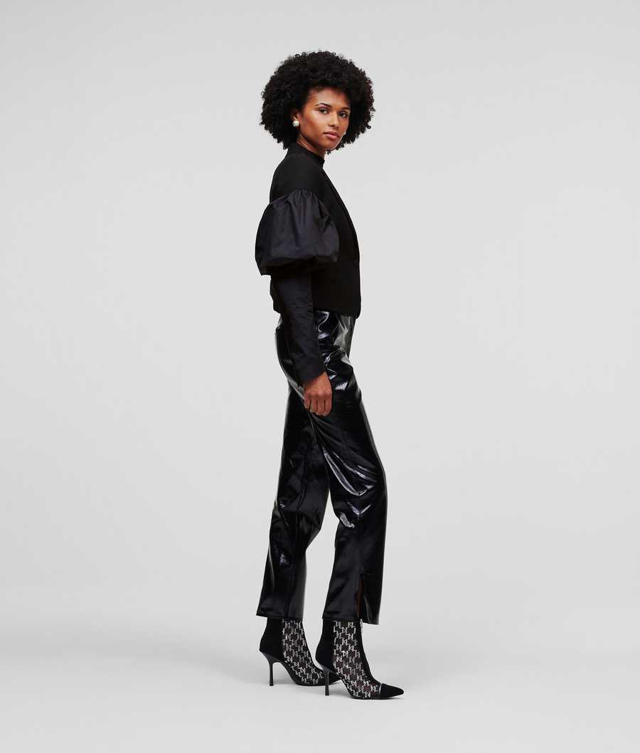 Black Women's Karl Lagerfeld Puff-sleeve Handpicked Blazers | TH571WRBY