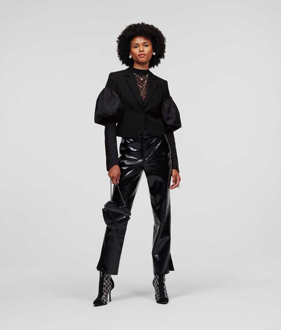 Black Women's Karl Lagerfeld Puff-sleeve Handpicked Blazers | TH571WRBY