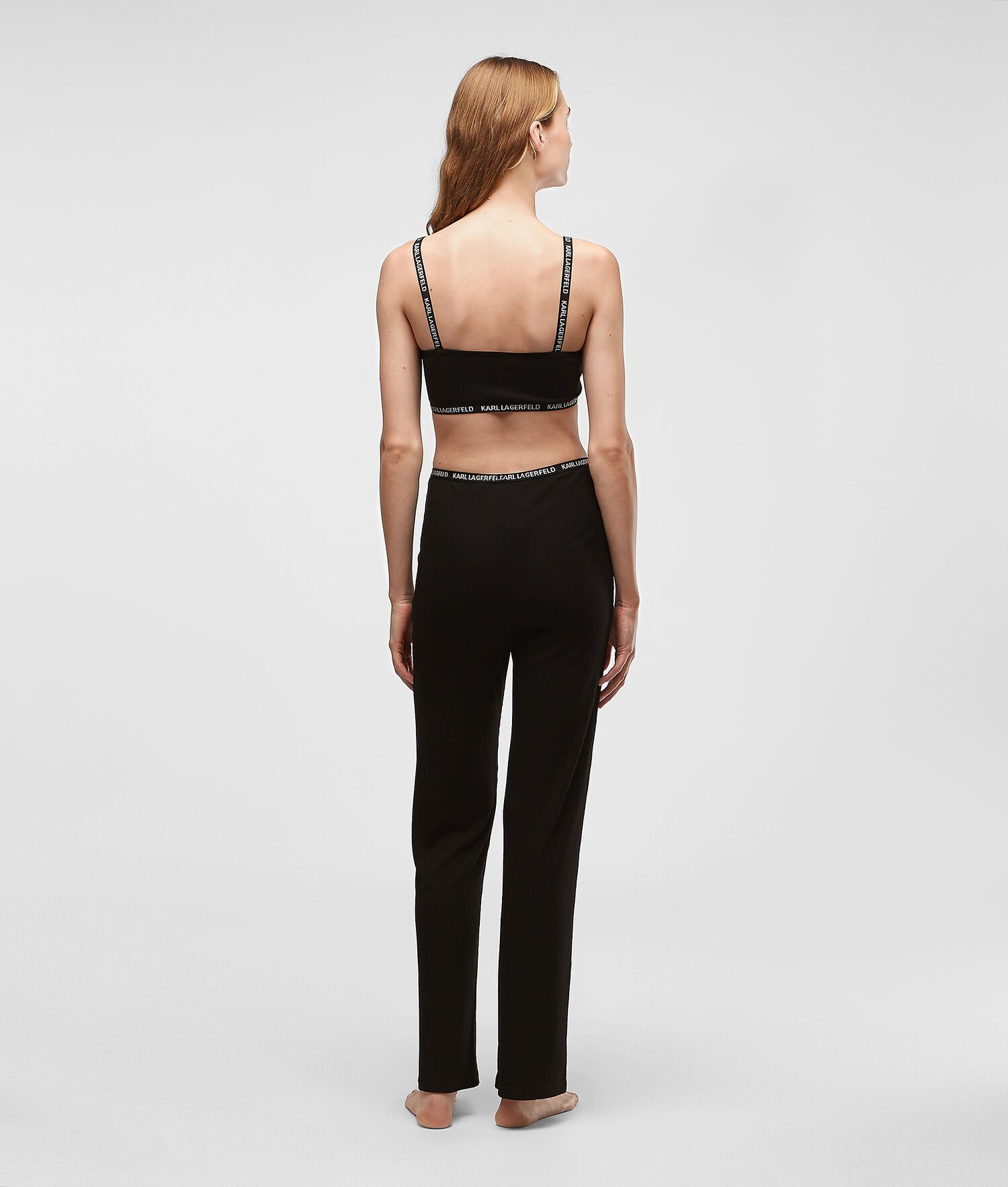 Black Women's Karl Lagerfeld Ribbed Loungewear Bandeau Loungewear | TH891XESF