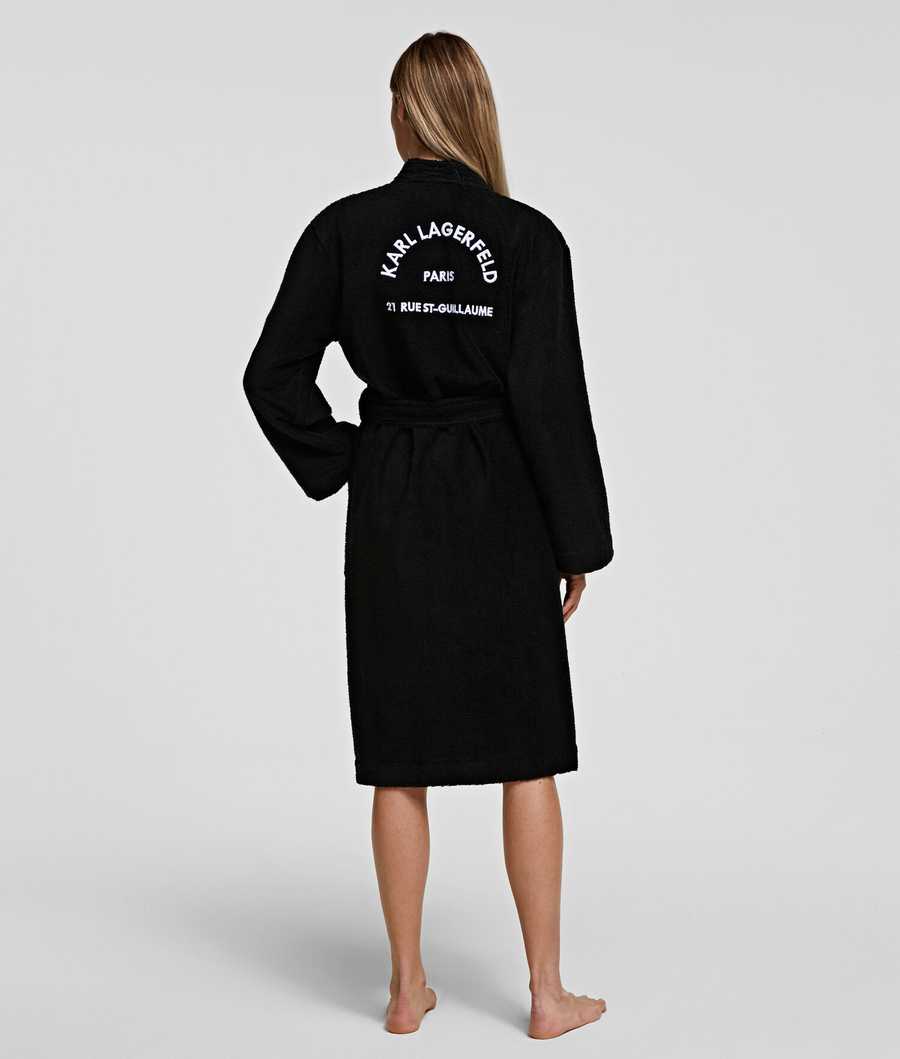 Black Women's Karl Lagerfeld Rue St-guillaume Bathrobe Loungewear | TH123YJMP