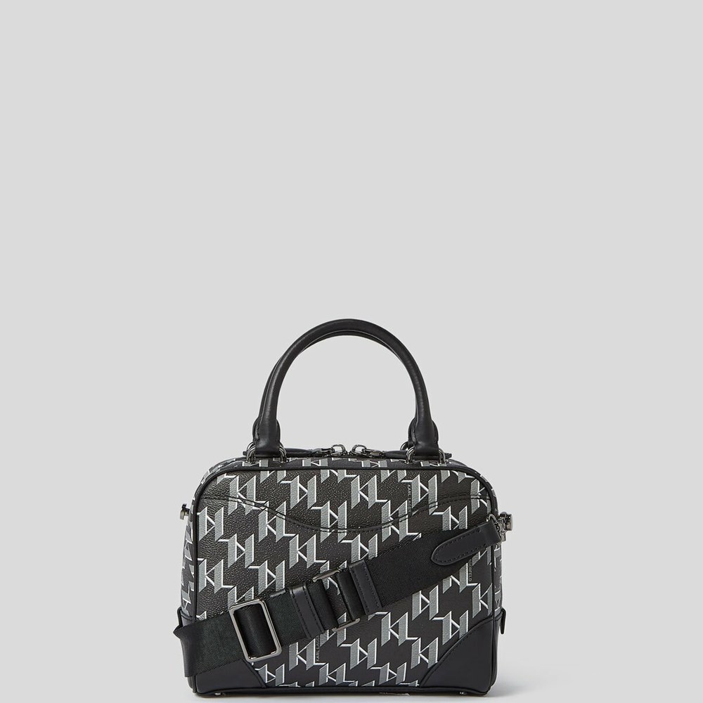 Black Women's Karl Lagerfeld Rue St-guillaume Kl Monogram Small Bowling Bag | TH135TVHP