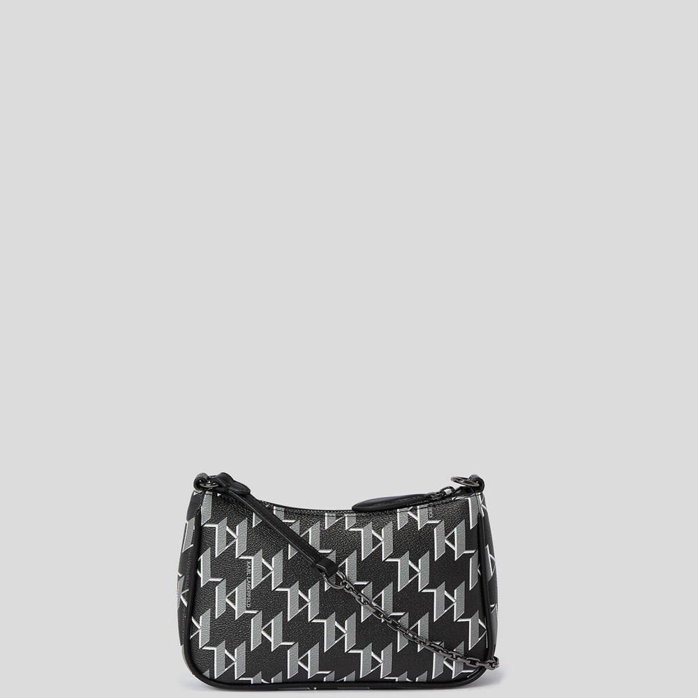 Black Women's Karl Lagerfeld Rue St-guillaume Kl Monogram Shoulder Bags | TH159QYCO