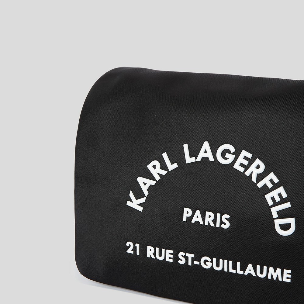 Black Women's Karl Lagerfeld Rue St-guillaume Nylon Shoulder Bags | TH261SVWA