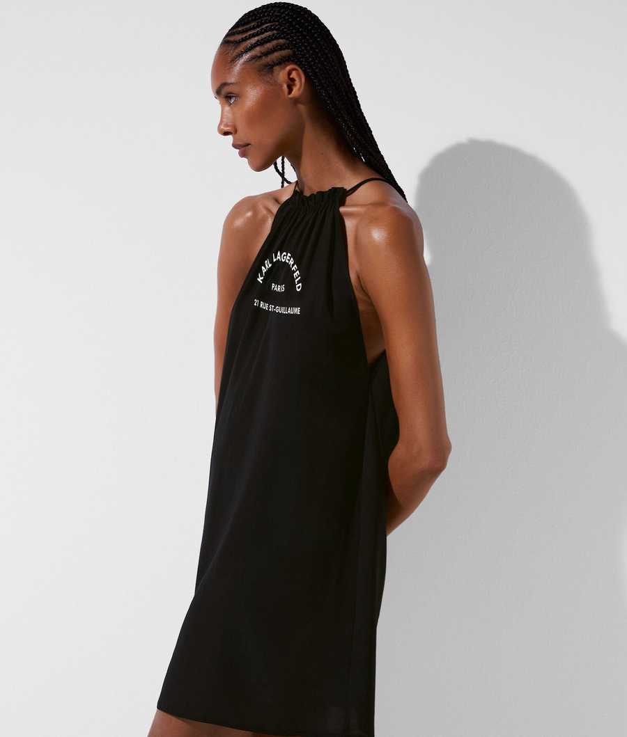 Black Women's Karl Lagerfeld Rue St-guillaume Beach Dress Beachwear | TH384OUPG