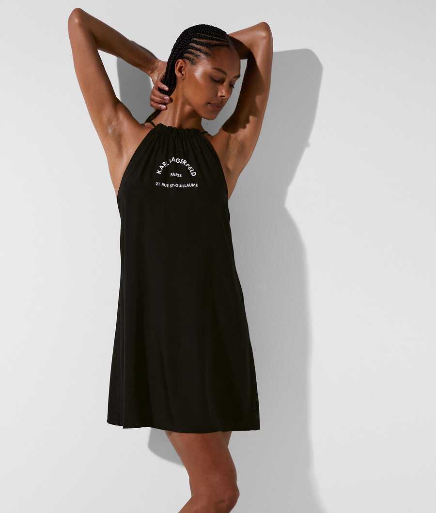 Black Women\'s Karl Lagerfeld Rue St-guillaume Beach Dress Beachwear | TH384OUPG