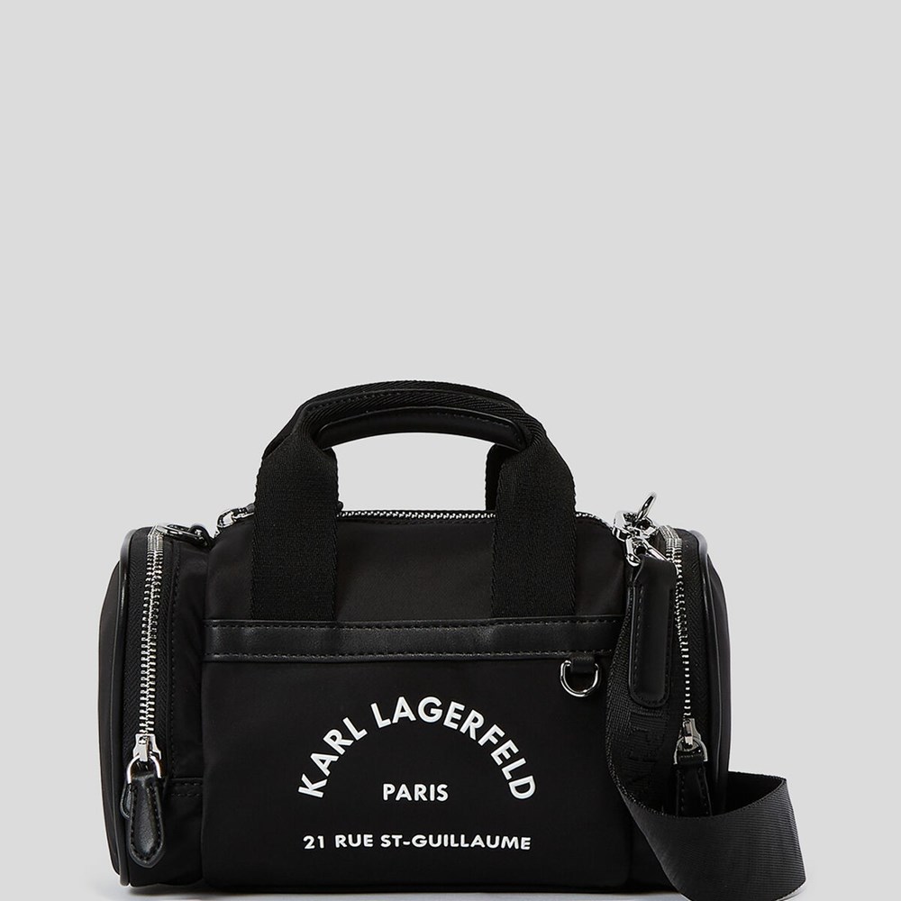 Black Women's Karl Lagerfeld Rue St-guillaume Small Nylon Gym Handbags | TH481SCQL