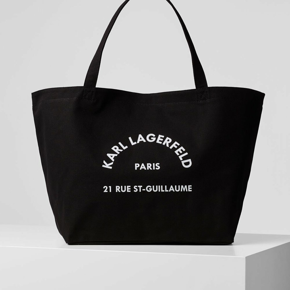 Black Women\'s Karl Lagerfeld Rue St-guillaume Tote Bags | TH607DWKT