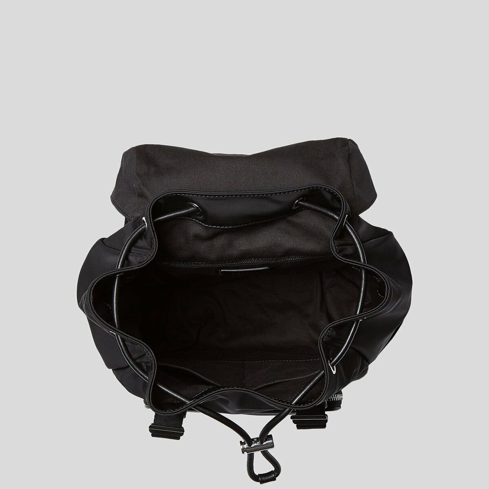 Black Women's Karl Lagerfeld Rue St-guillaume Nylon Backpacks | TH897KBIT