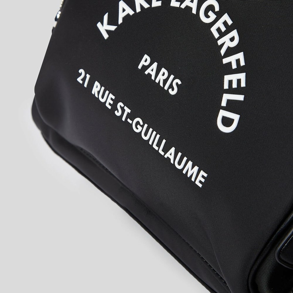 Black Women's Karl Lagerfeld Rue St-guillaume Nylon Backpacks | TH897KBIT