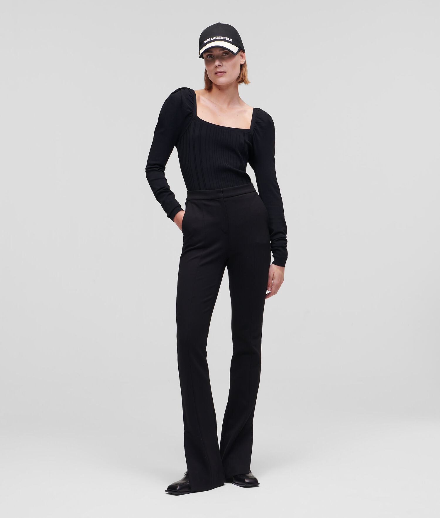 Black Women's Karl Lagerfeld Square Neck Knitwear | TH310ILZH