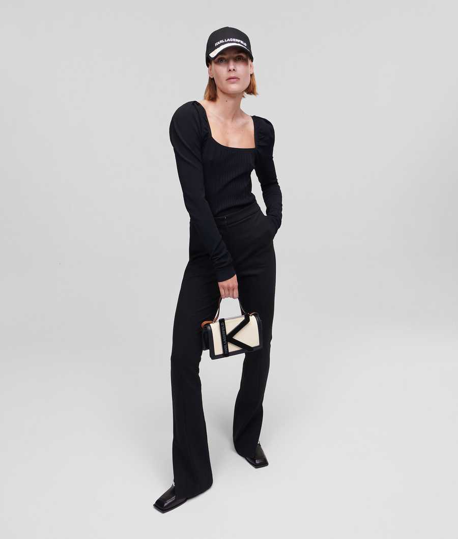 Black Women's Karl Lagerfeld Square Neck Knitwear | TH310ILZH