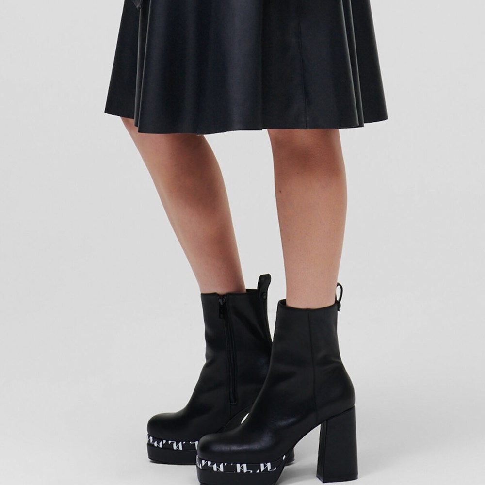 Black Women's Karl Lagerfeld Strada Ankle Gore Boots | TH382QEZS