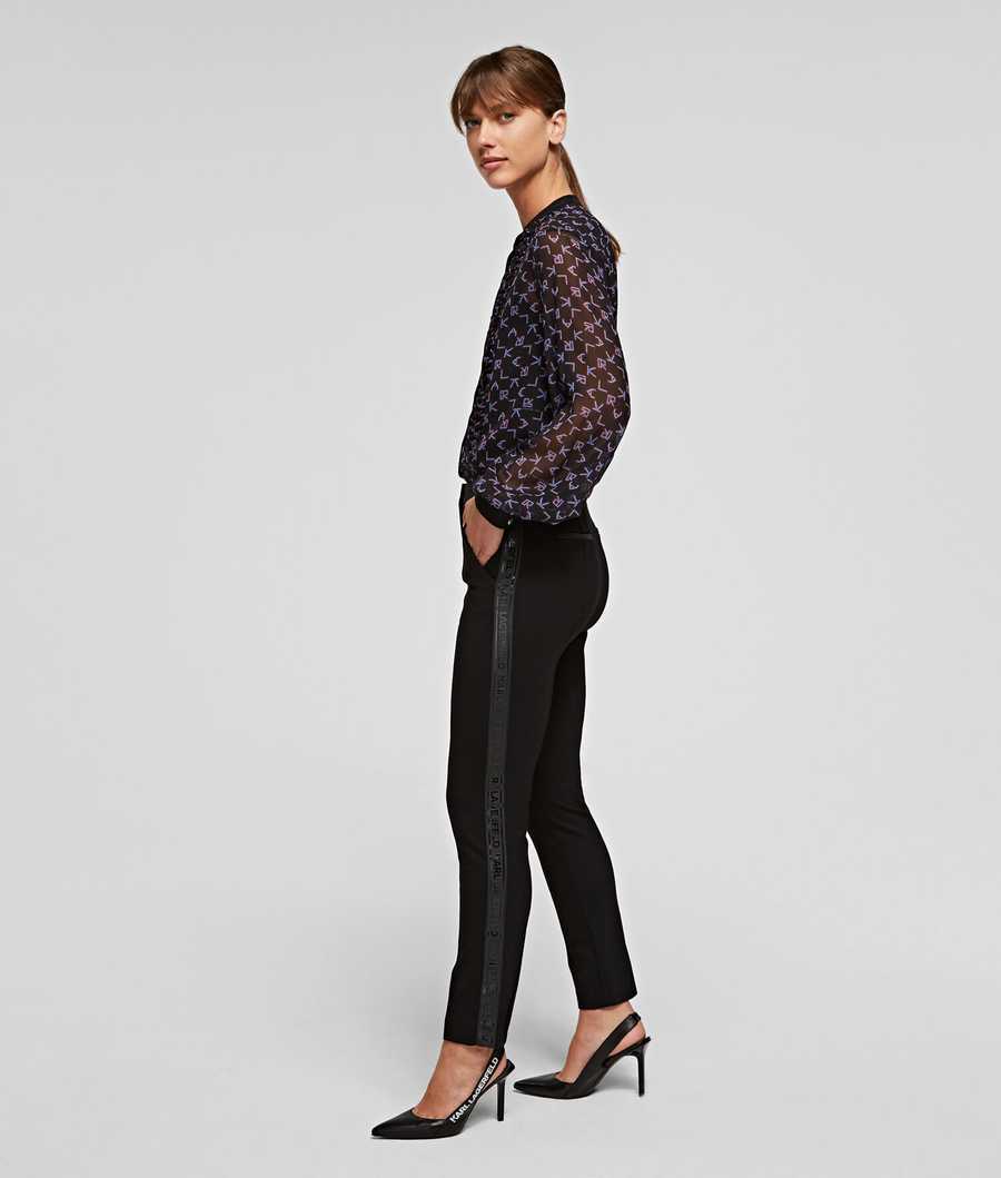 Black Women's Karl Lagerfeld Summer Punto Pants | TH968FDIH