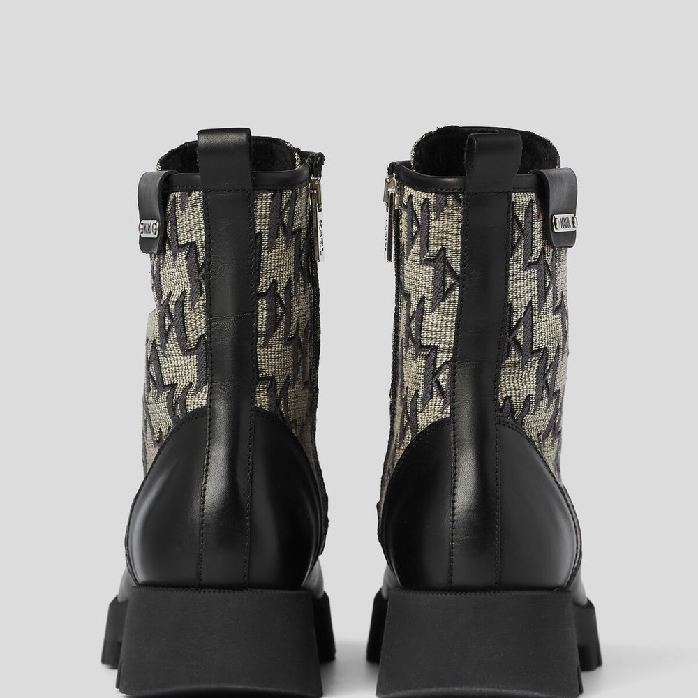 Black Women's Karl Lagerfeld Terra Firma Kl Monogram Hi Mix Boots | TH589IHPR