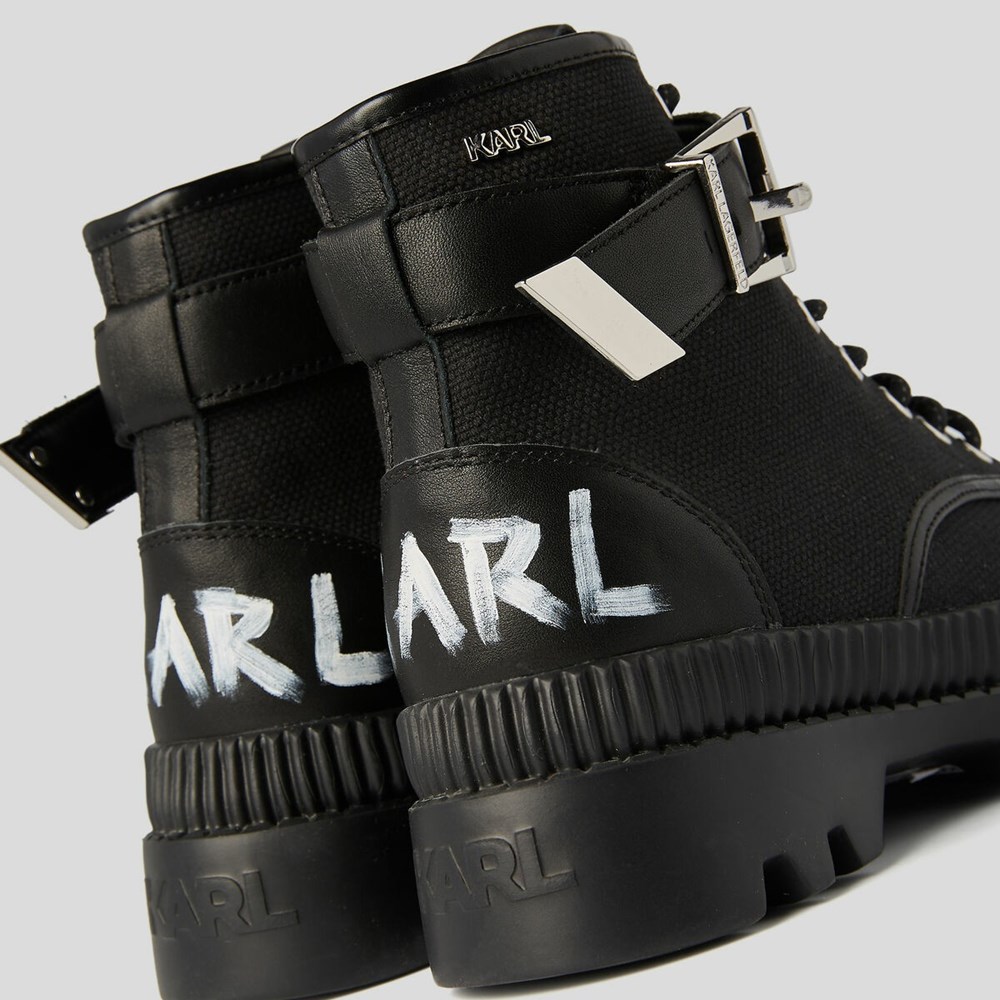 Black Women's Karl Lagerfeld Trekka Ii Ankle Strap Boots | TH460UMOA