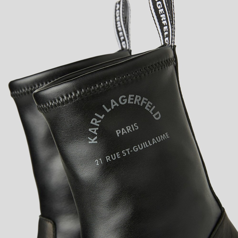 Black Women's Karl Lagerfeld Trekka Max Midi Stretch Boots | TH548GBKS