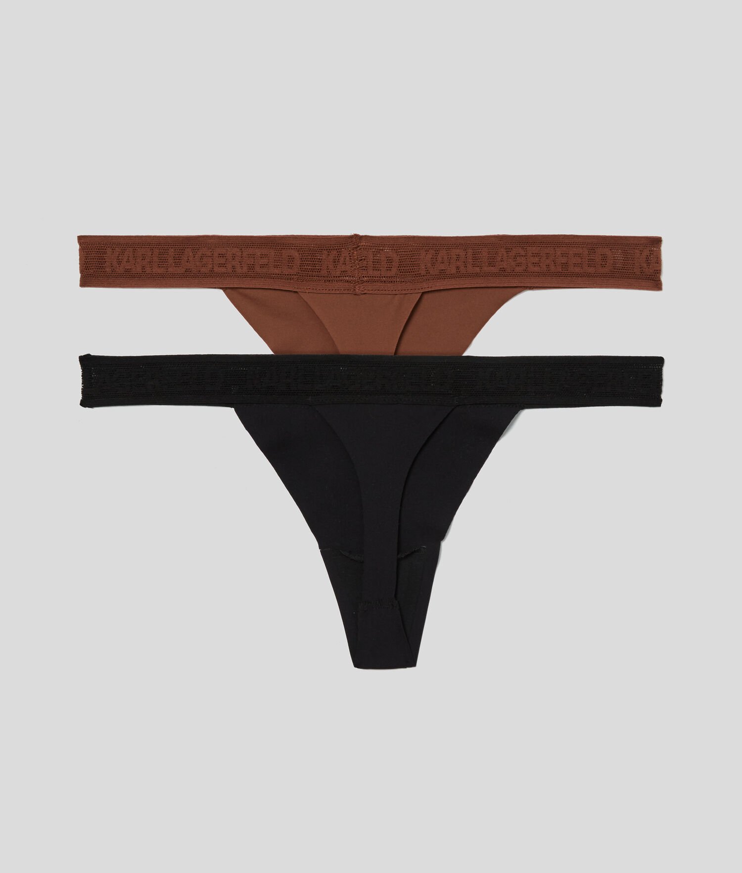 Black Women's Karl Lagerfeld Ultra-light Karl Logo Thong - 2 Pack Underwear | TH684CIPE