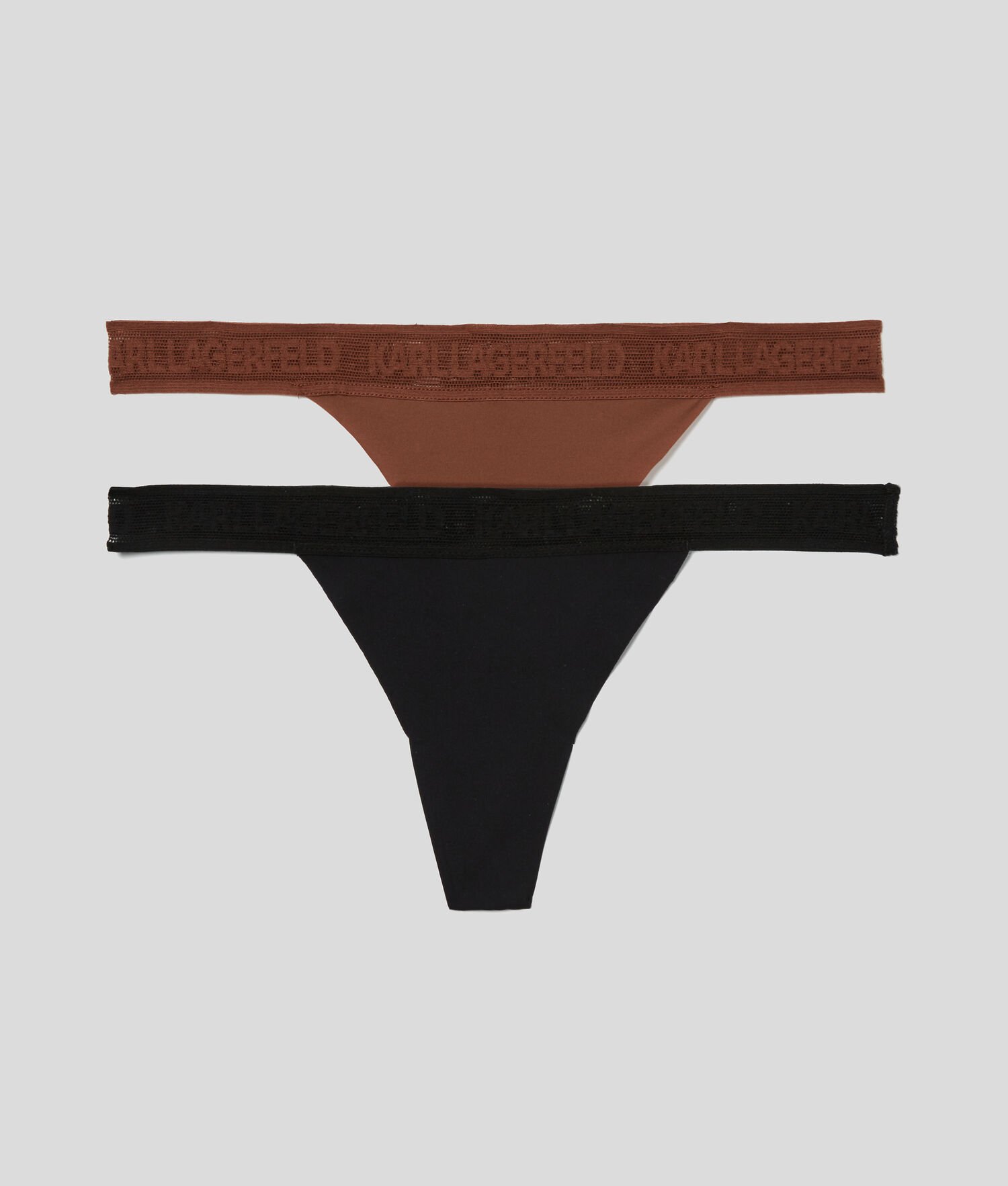 Black Women\'s Karl Lagerfeld Ultra-light Karl Logo Thong - 2 Pack Underwear | TH684CIPE